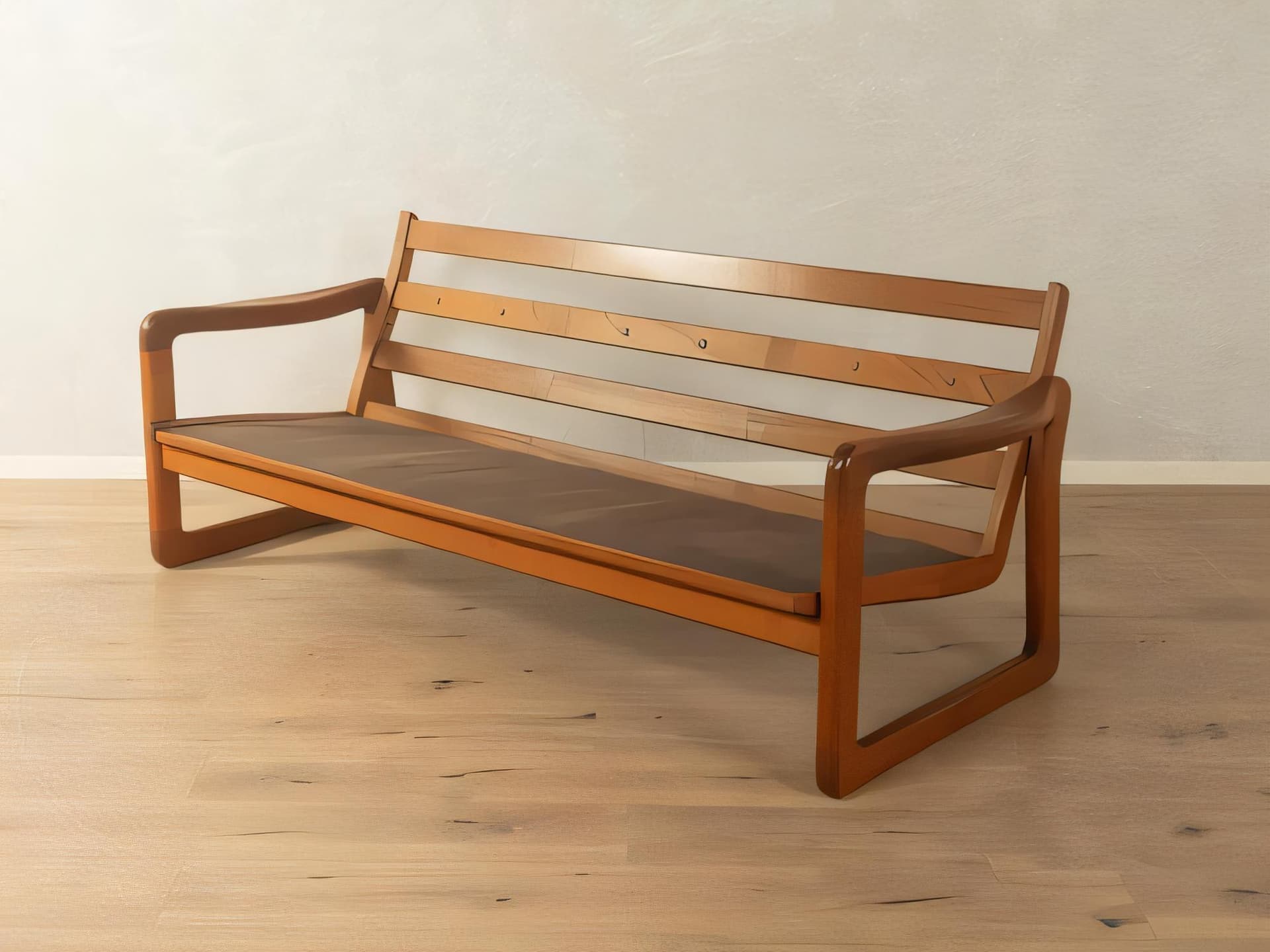 Sofa trzyosobowa, beżowa, drewno, Holstebro Møbelfabrik, Dania, lata 60. - 282411