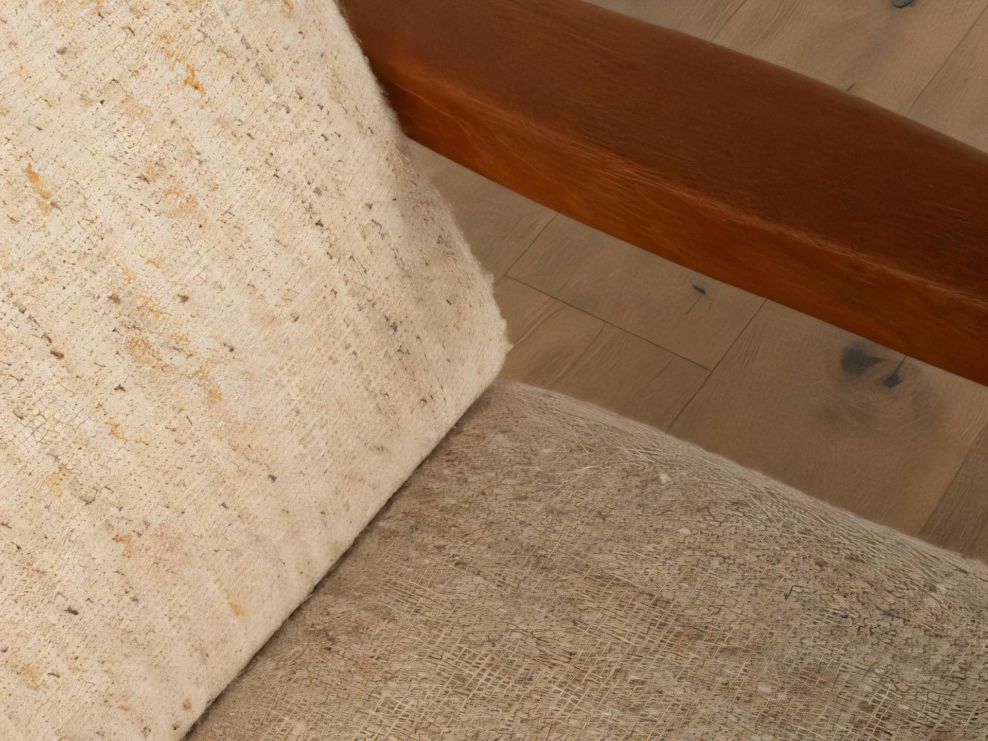 Fotel wypoczynkowy, beżowy, teak, tkanina, Dania, lata 60. - 282401