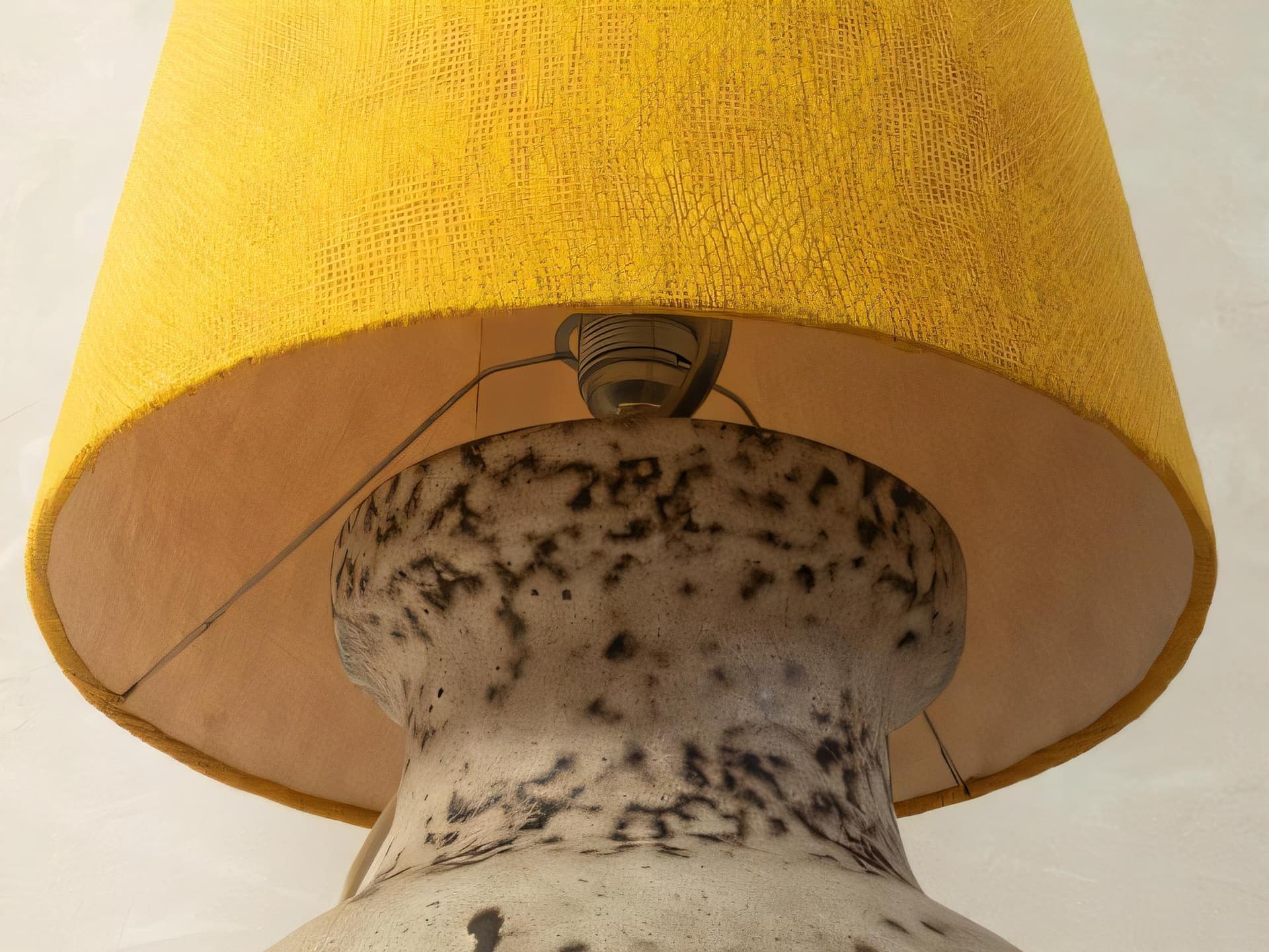 Lampa podłogowa Fat Lava, beżowy, kamionka, bawełna, Niemcy, lata 70. - 282364