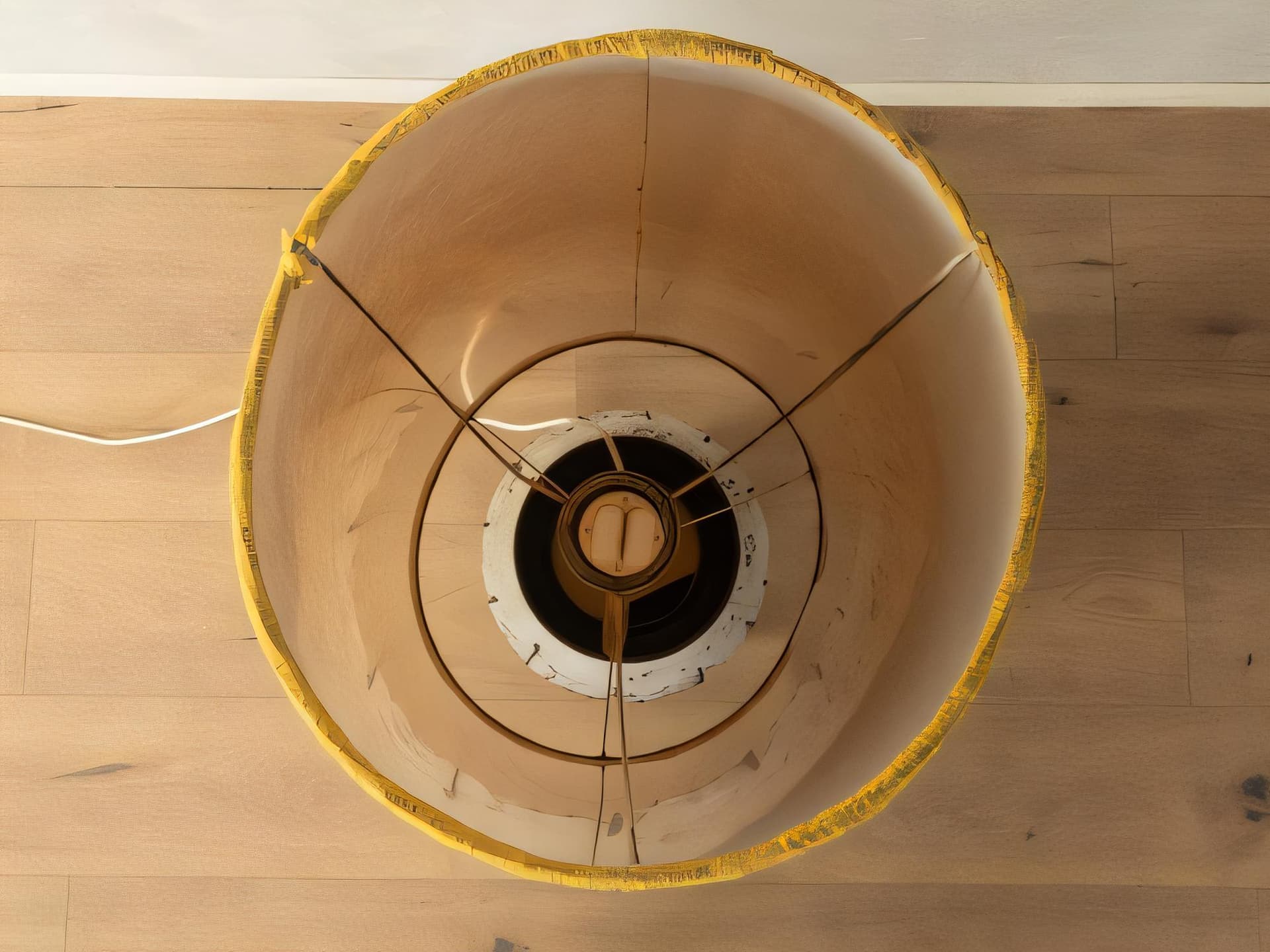 Lampa podłogowa Fat Lava, beżowy, kamionka, bawełna, Niemcy, lata 70. - 282365