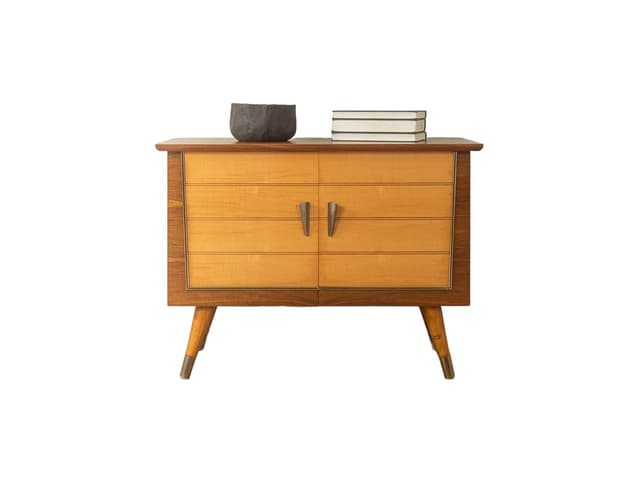 Komoda Mid-Century, brązowy, drewno, Niemcy, lata 60. - WYMIARY