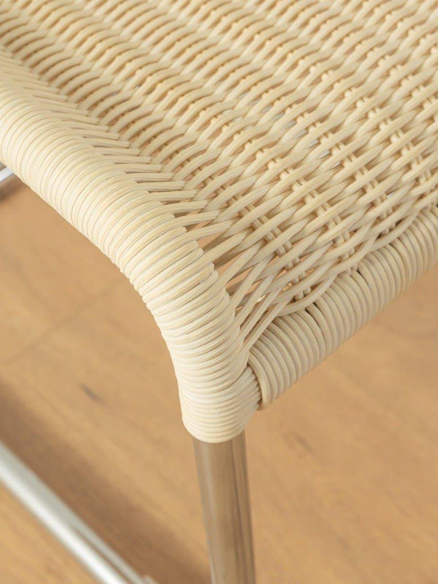 Zestaw dwóch krzeseł B25, beżowy, rattan chrom, proj. M. Breuer, Niemcy - 282172