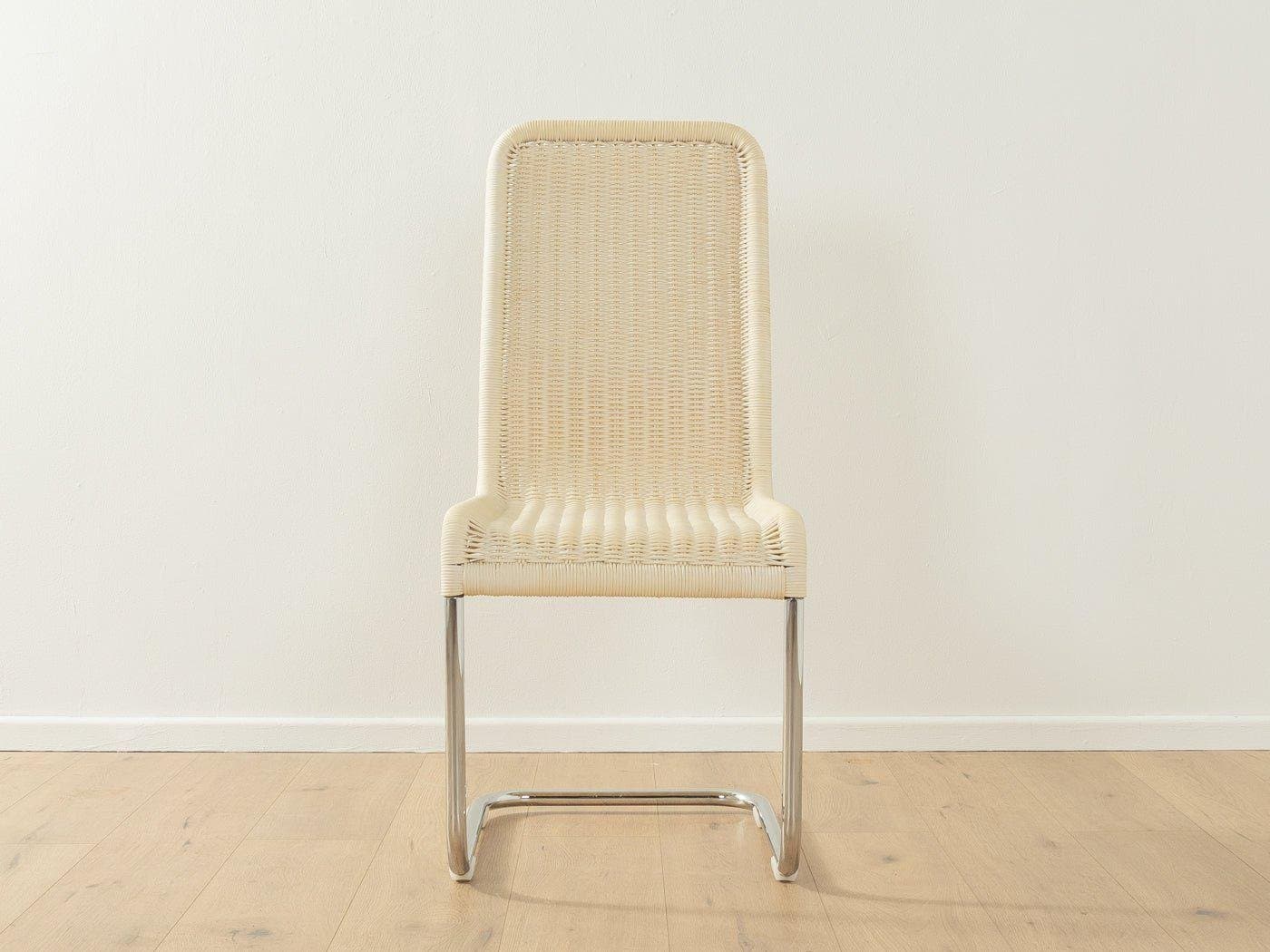 Zestaw dwóch krzeseł B25, beżowy, rattan chrom, proj. M. Breuer, Niemcy - 282166