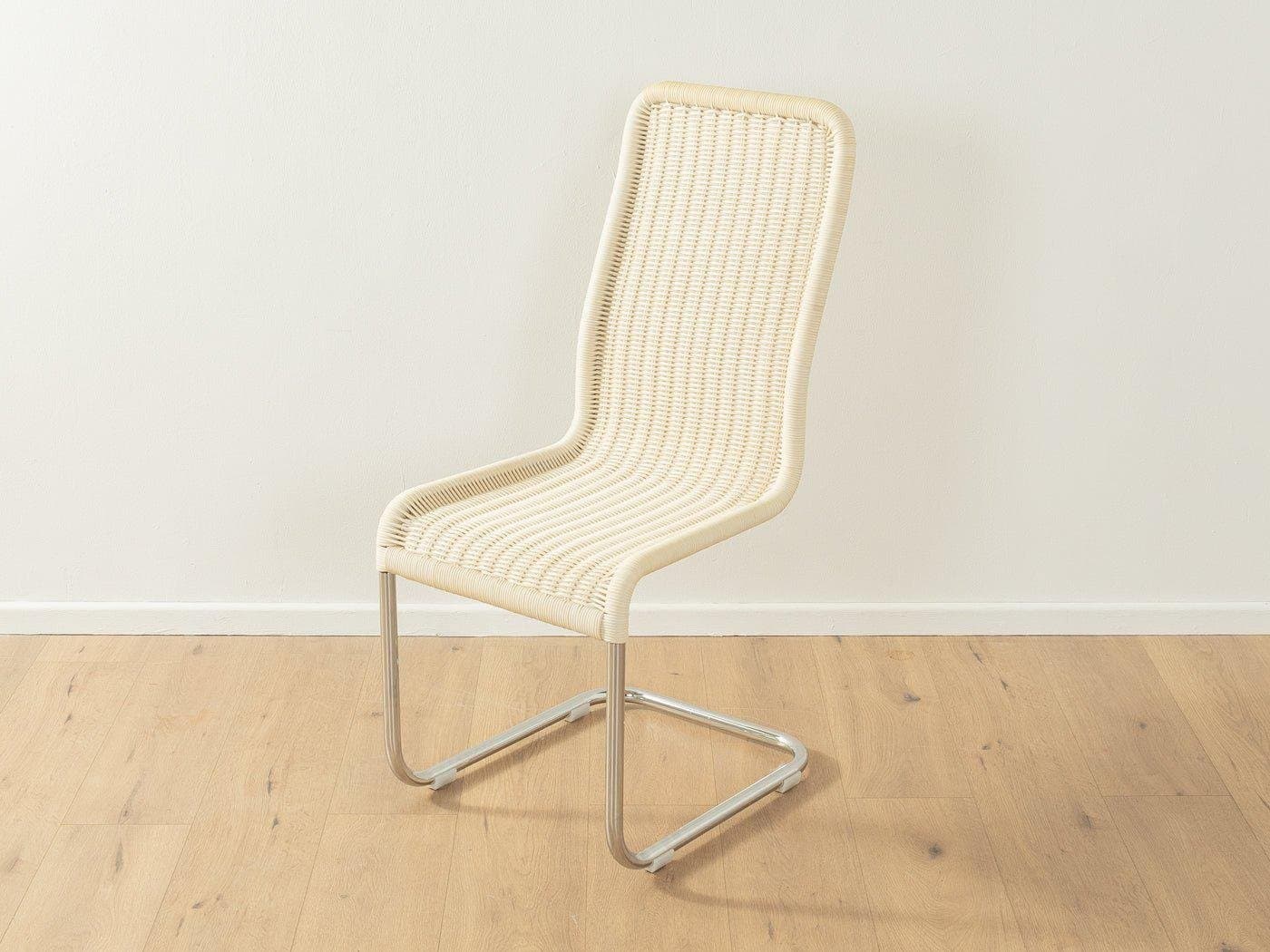 Zestaw dwóch krzeseł B25, beżowy, rattan chrom, proj. M. Breuer, Niemcy - 282167