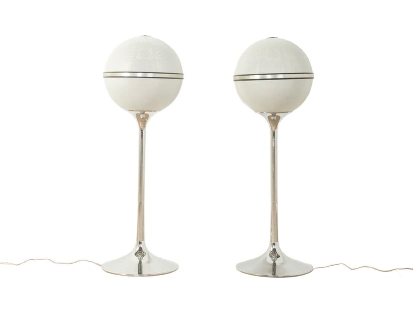 Pair of speakers RSK 600, Space Age, white metal, 1970s.