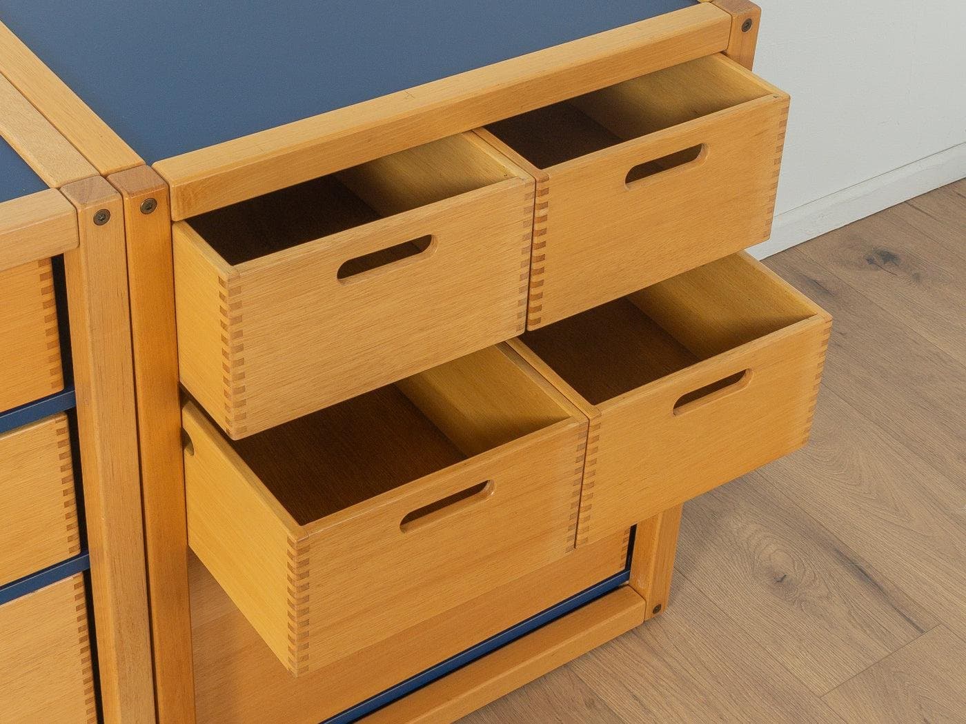 Komoda modułowa, miodowy dąb niebieski, Flötotto, Niemcy, lata 70. - 282075