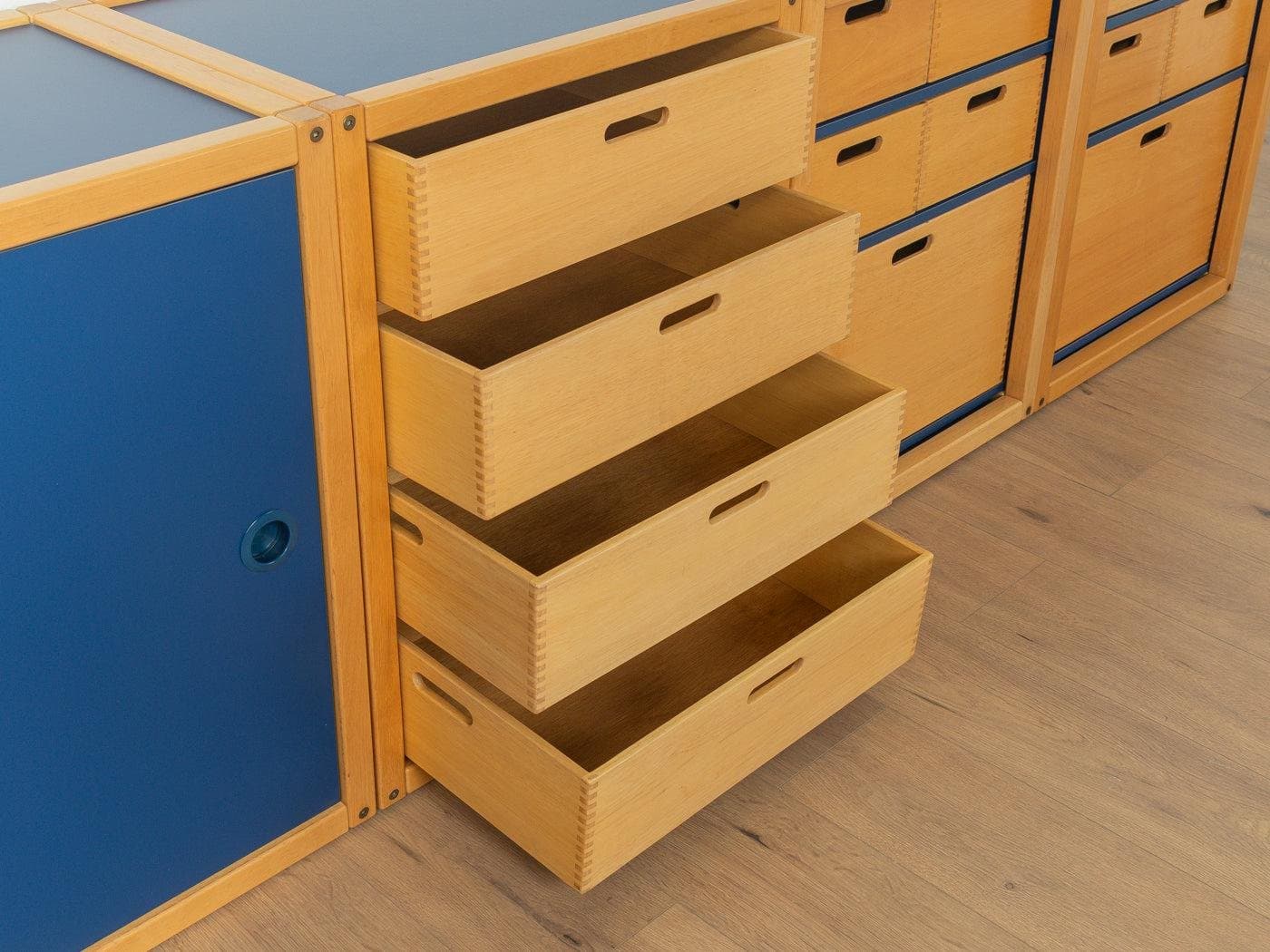 Komoda modułowa, miodowy dąb niebieski, Flötotto, Niemcy, lata 70. - 282087