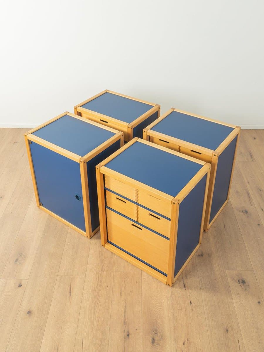 Komoda modułowa, miodowy dąb niebieski, Flötotto, Niemcy, lata 70. - 282085