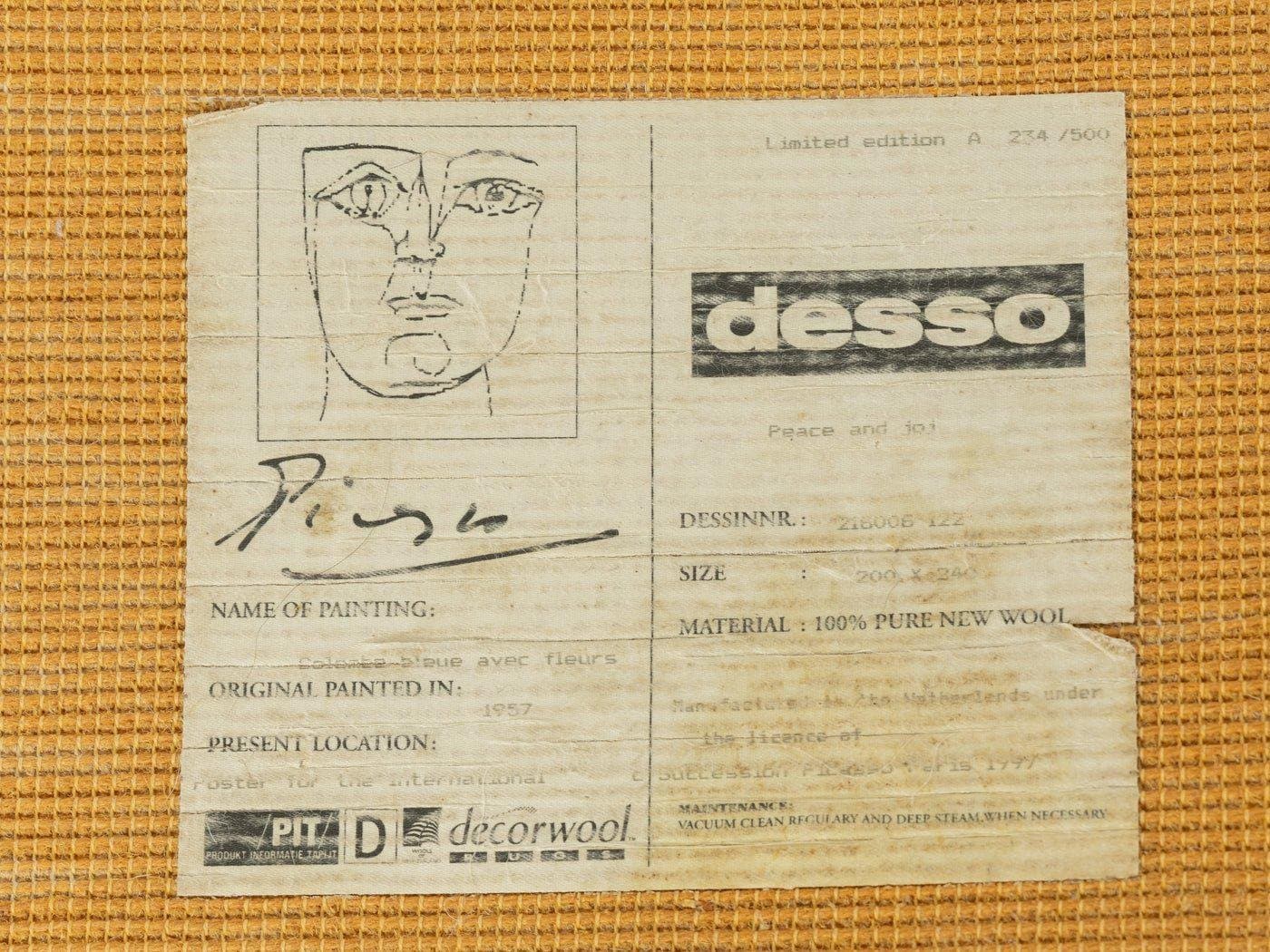 Dywan Picasso 240x200 cm, multikolor, wełna, Niderlandy, lata 90. - 282061