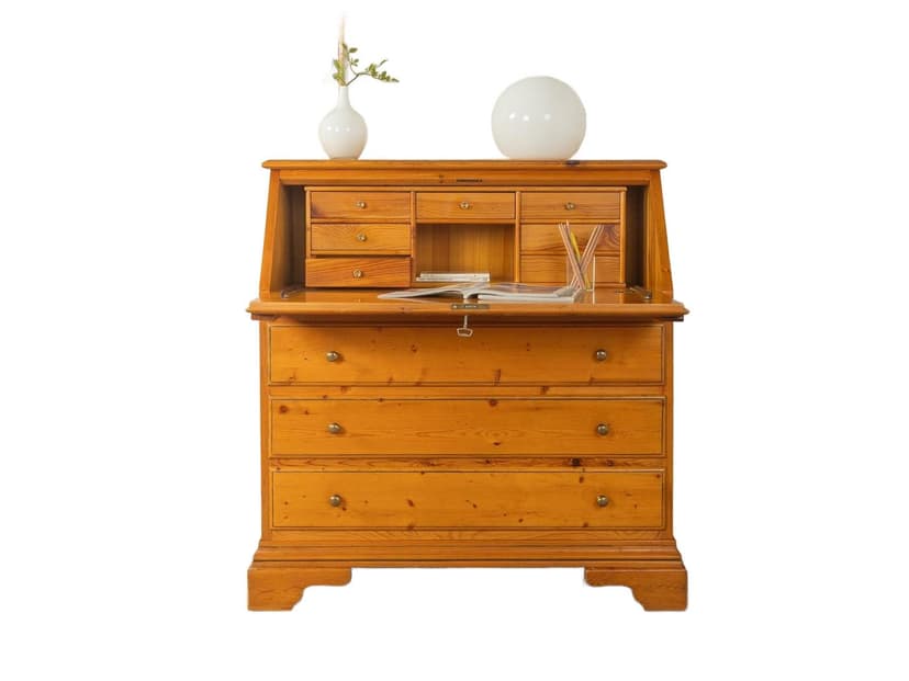 Sekretarzyk Biedermeier, brązowy, drewno, XIX w.