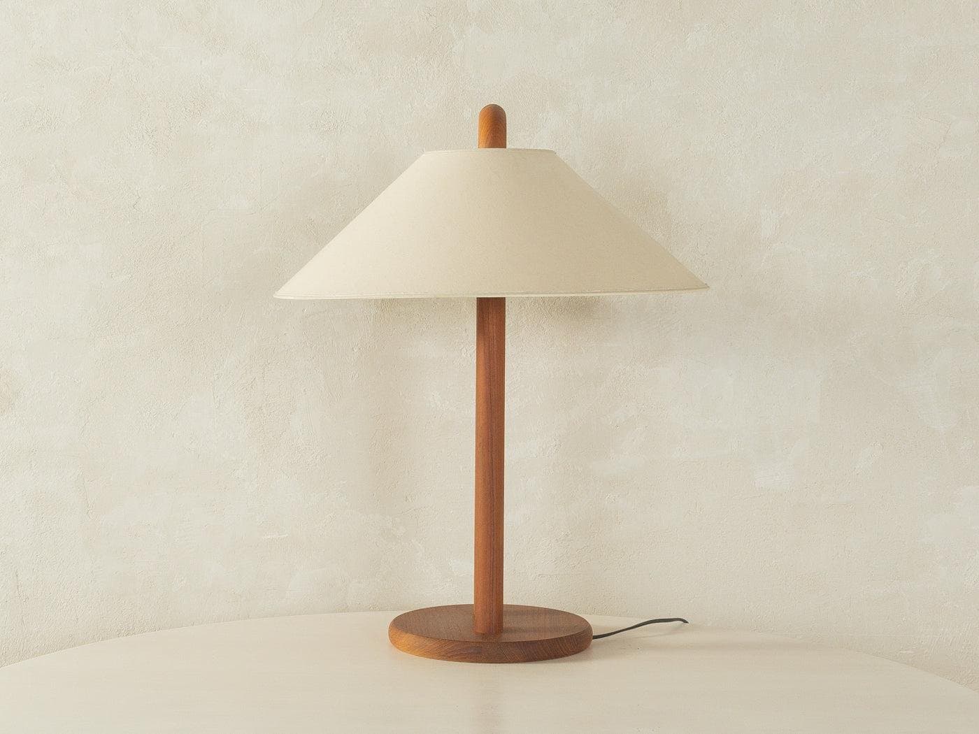 Table lamp, brown wood, Denmark, 1980s. - 281959