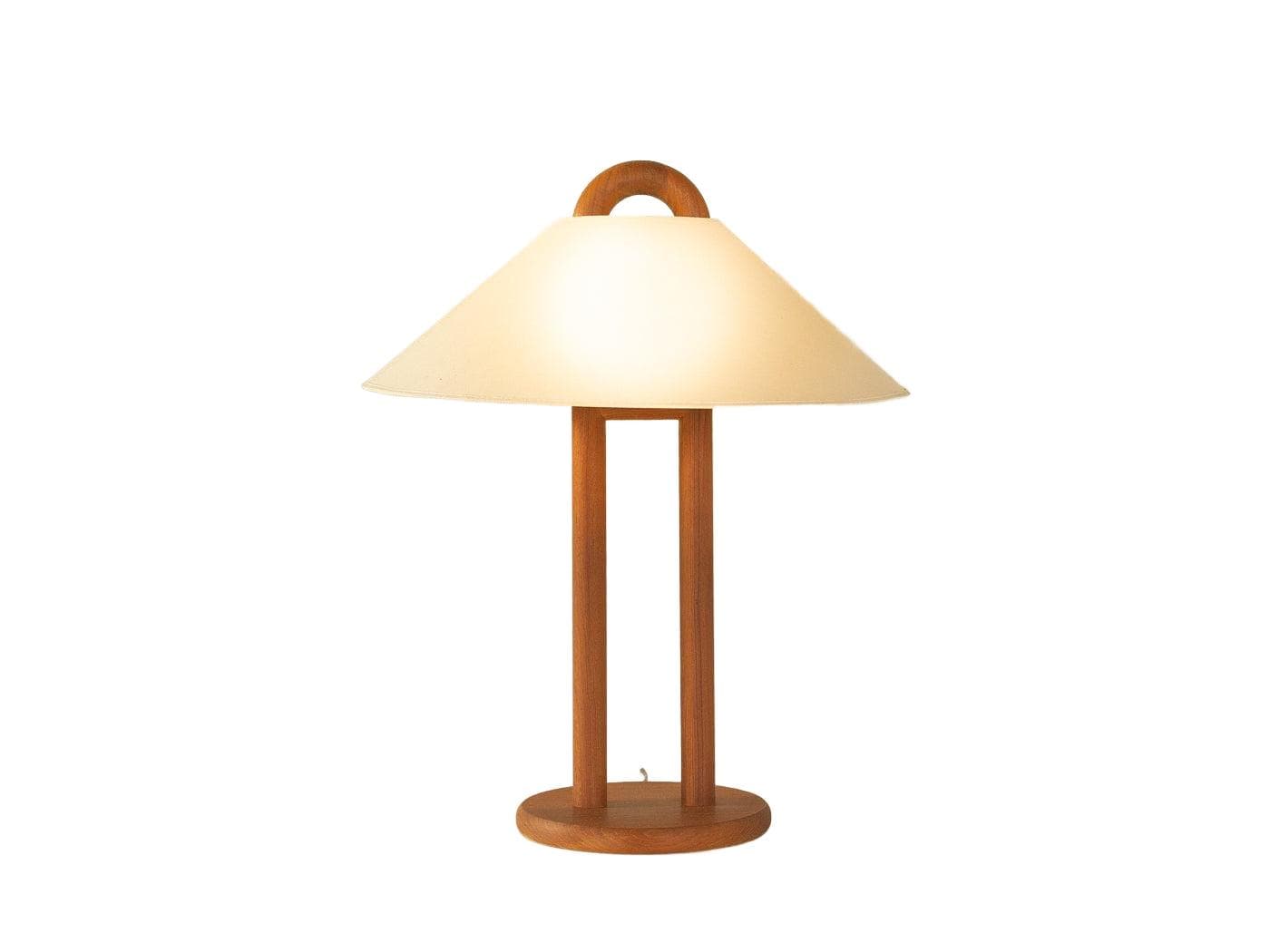 Table lamp, brown wood, Denmark, 1980s.