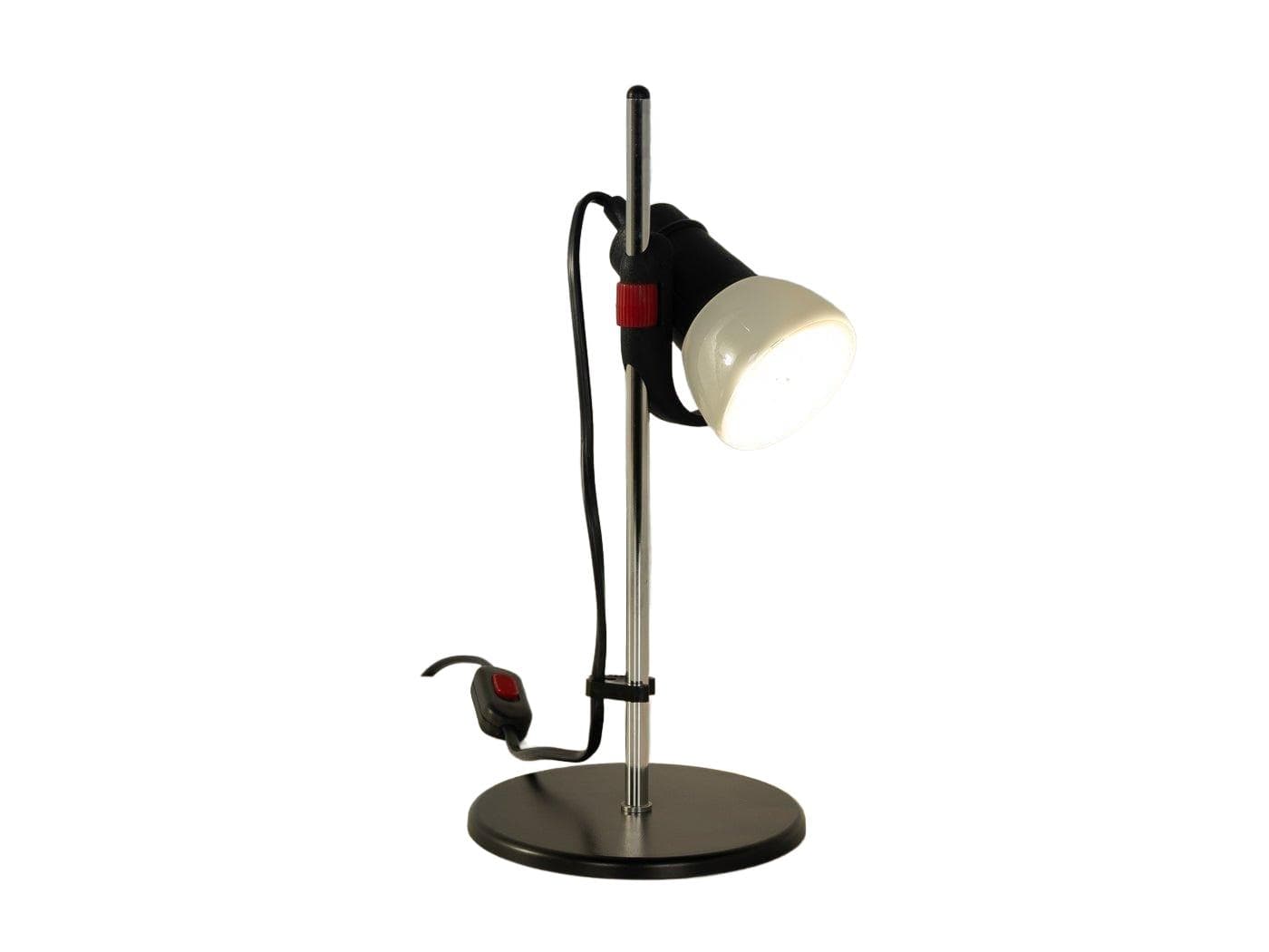 Lampa biurkowa, czarny, metal, Seneca, Włochy, lata 70.