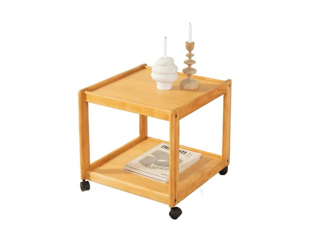 Side table, light brown wood, Germany, 1980s. - DIMENSION