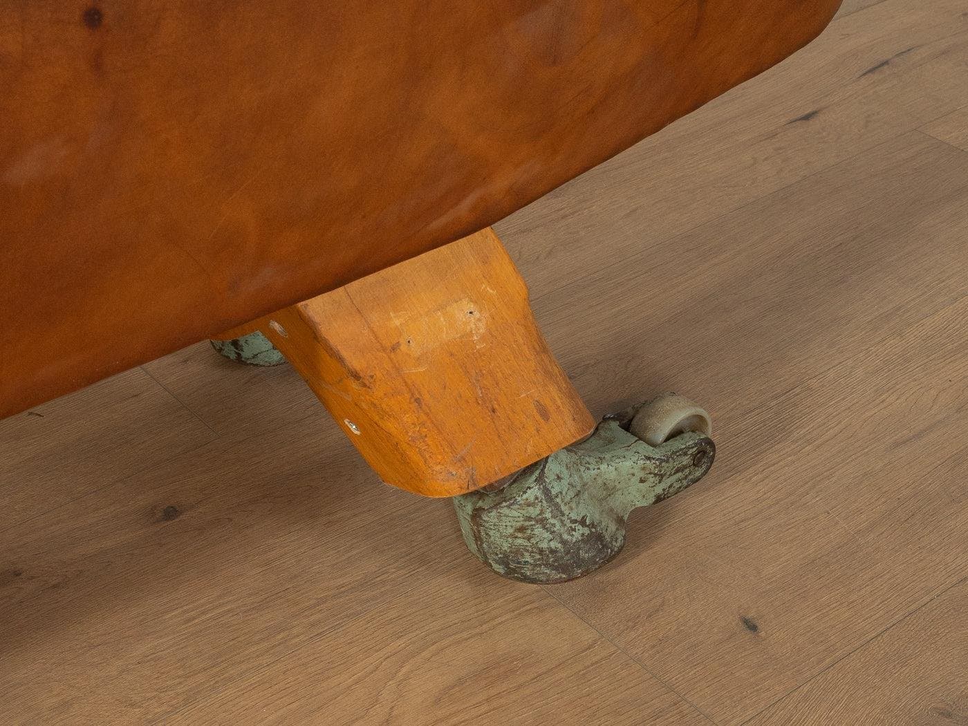 Ławka gimnastyczna, brązowy, skóra naturalna, Niemcy, lata 60. - 281811