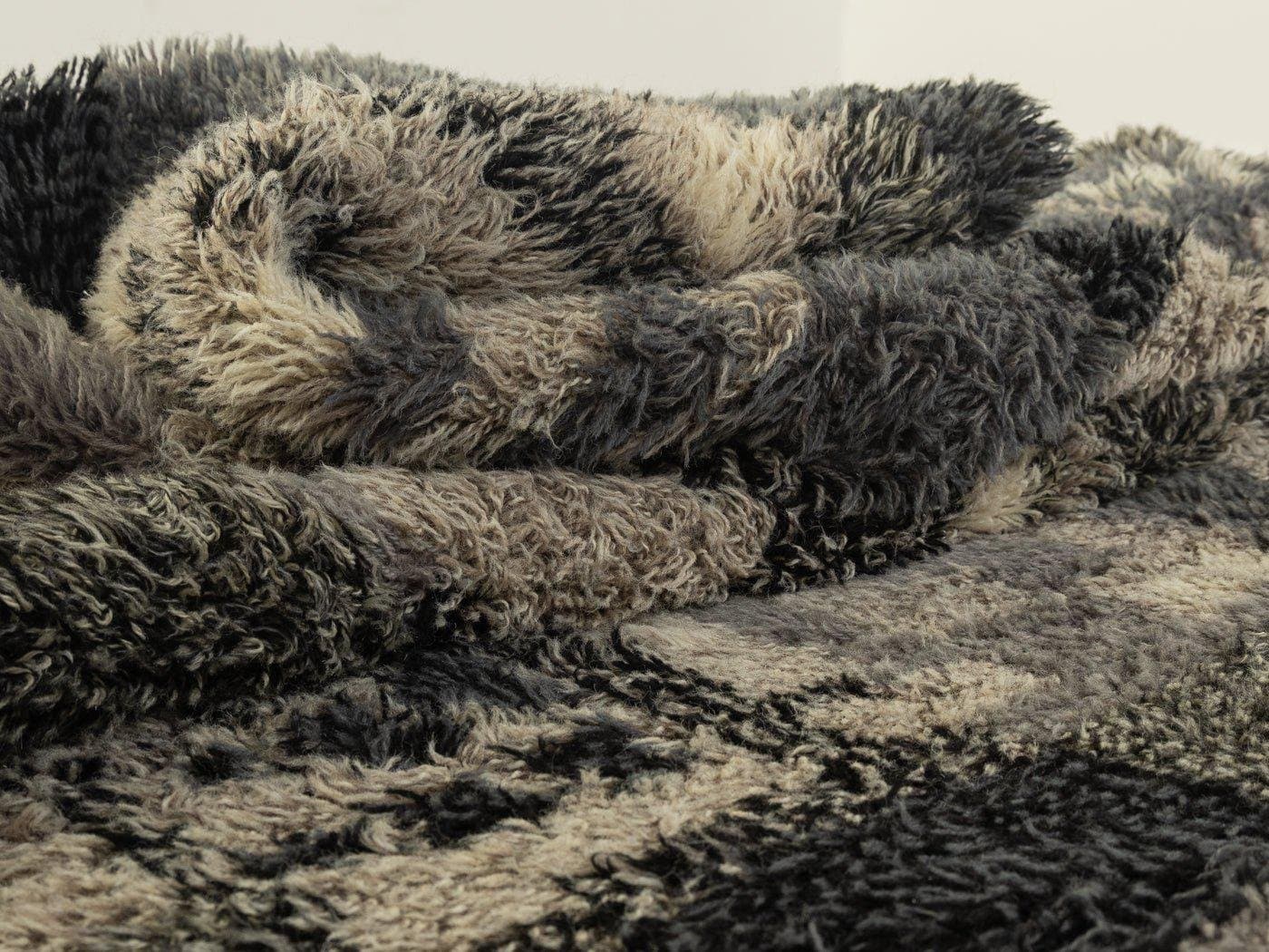 Dywan, 260x200 cm, czarny, wełna, Niemcy, lata 70. - 281801