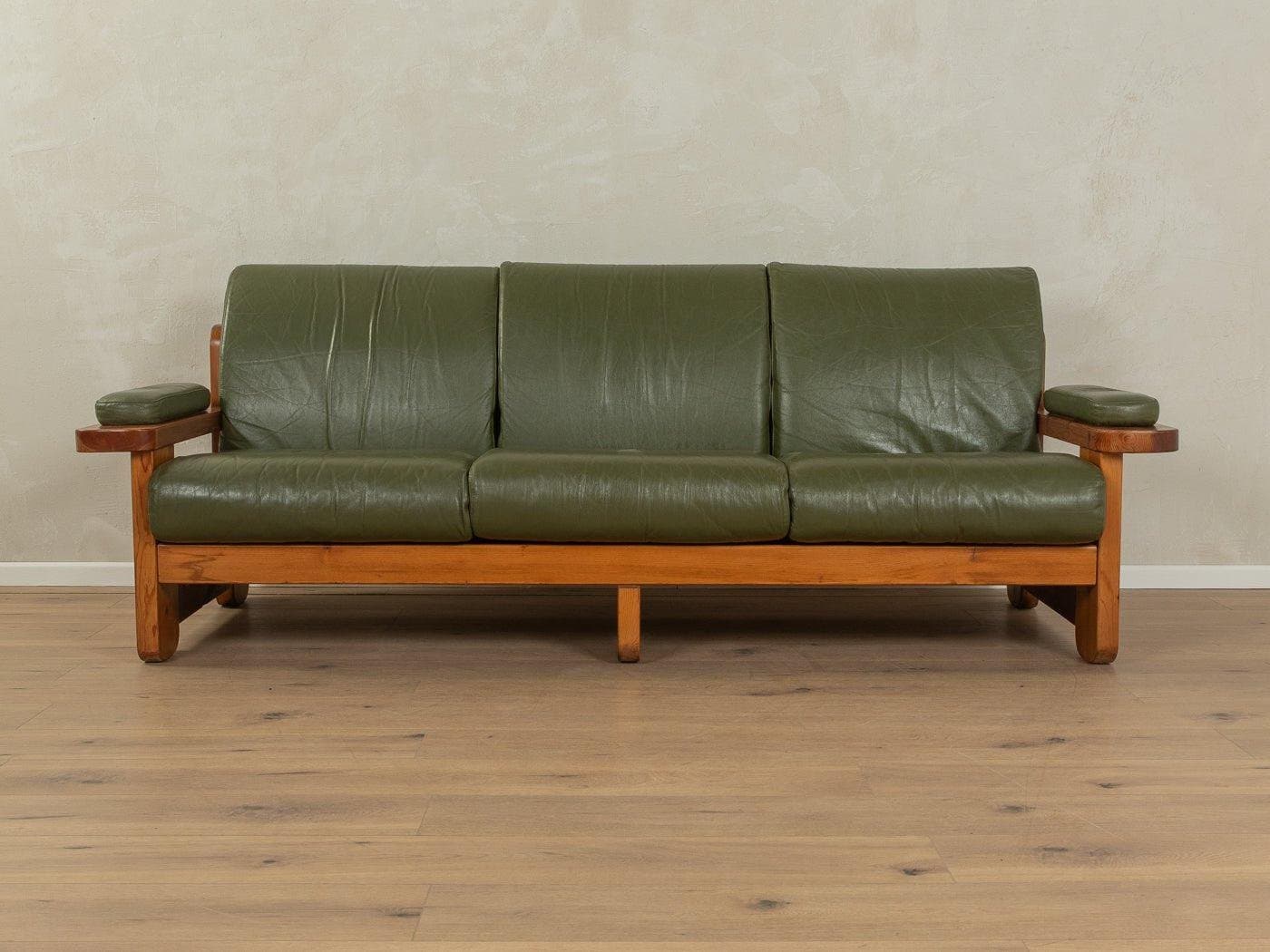 Sofa Almar, zielony, skóra, Włochy, lata 70. - 281789