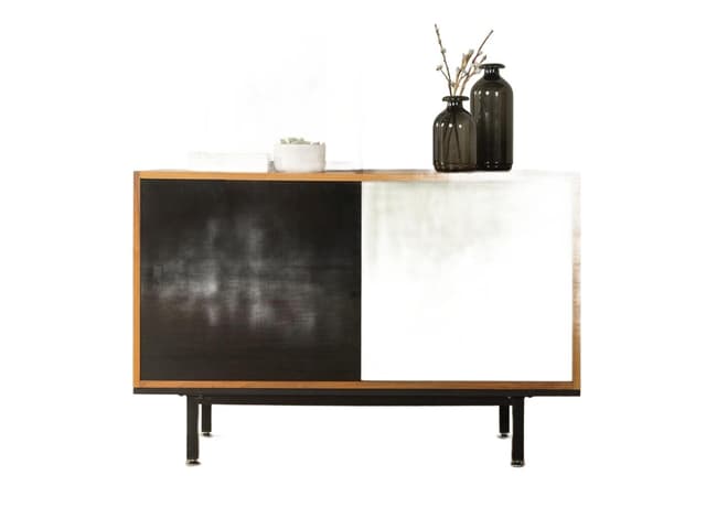 Komoda, czarna, drewno, Niemcy, lata 50. - WYMIARY