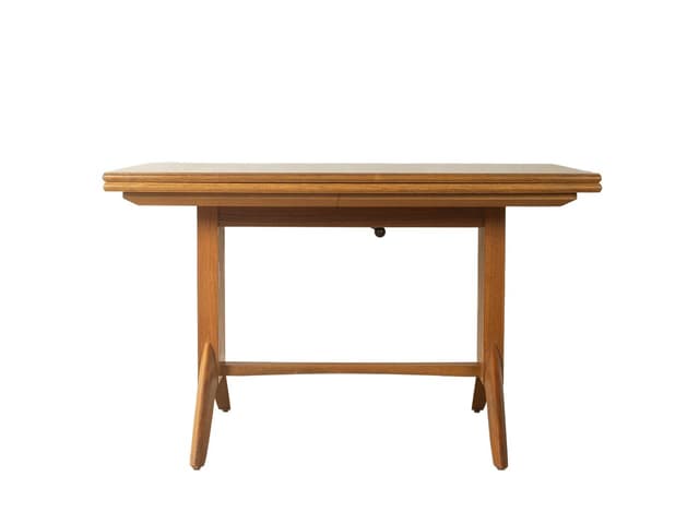 Stół jadalniany, brązowy, teak, Niemcy, lata 50. - WYMIARY