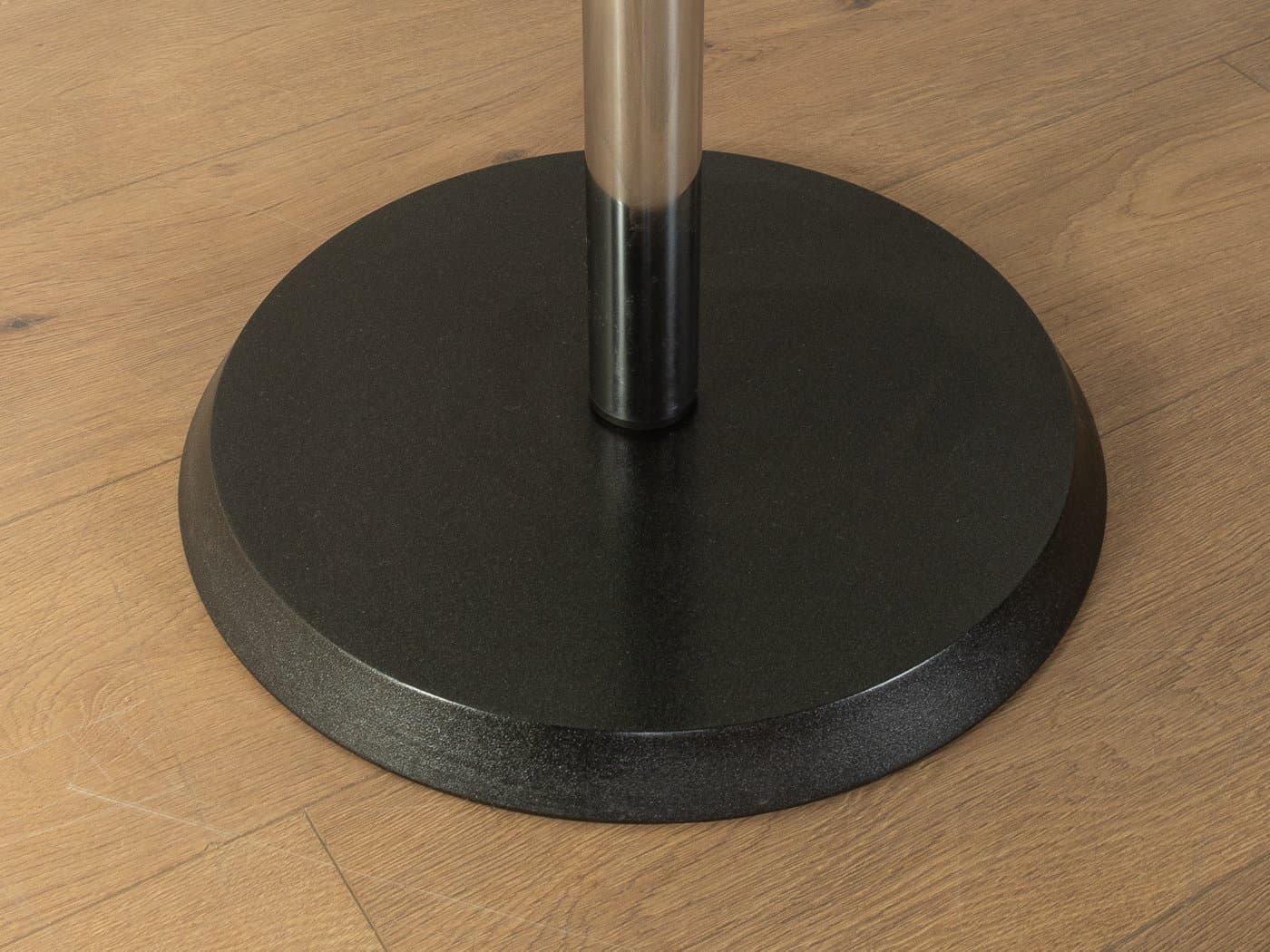 Side Table Postmodern, transparent glass, black metal, Germany, 1980s. - 281438