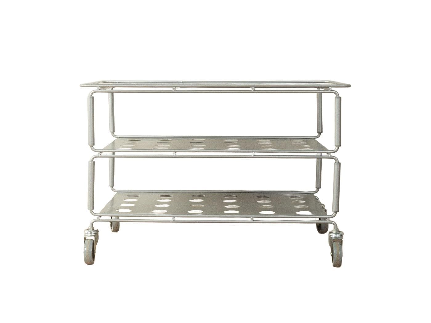 Wózek barowy Tunsta, metal srebrny, proj. N. Gammelgaard, Ikea, Szwecja, lata 90.