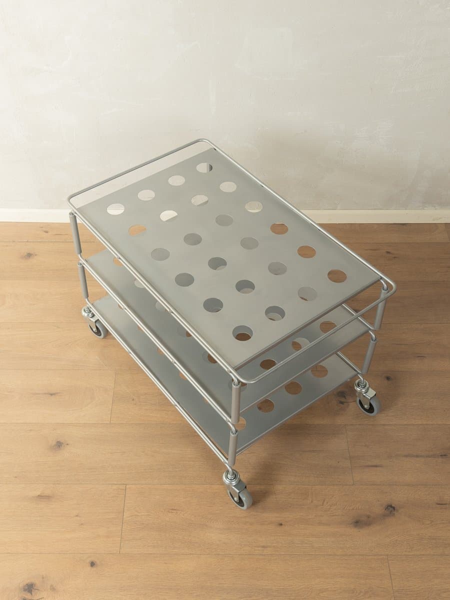 Wózek barowy Tunsta, metal srebrny, proj. N. Gammelgaard, Ikea, Szwecja, lata 90. - 281374