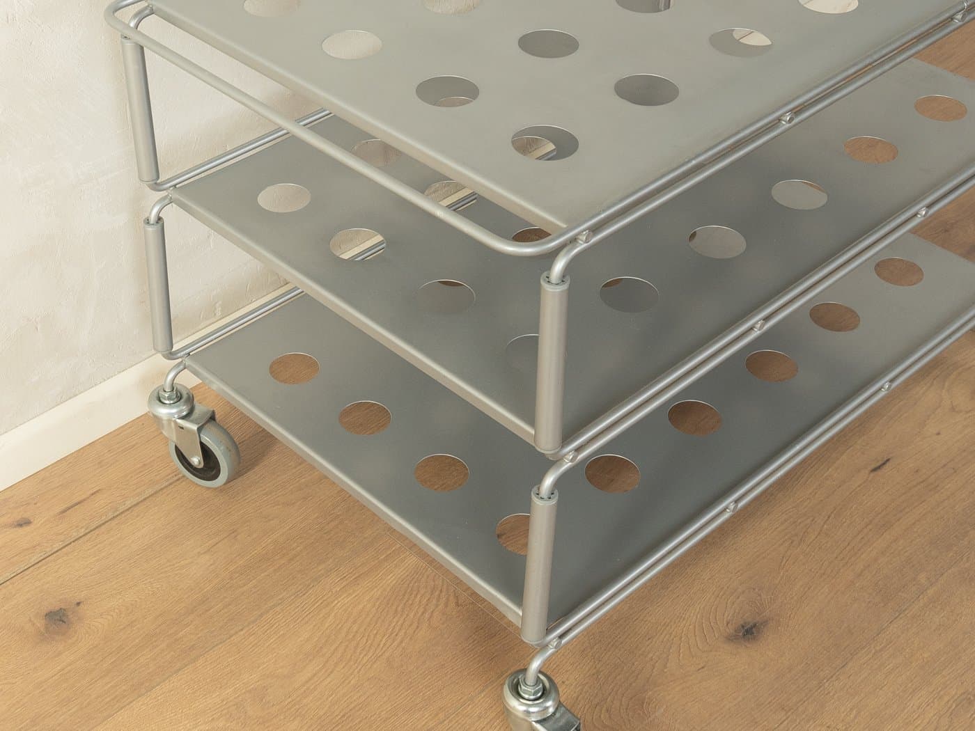 Wózek barowy Tunsta, metal srebrny, proj. N. Gammelgaard, Ikea, Szwecja, lata 90. - 281375