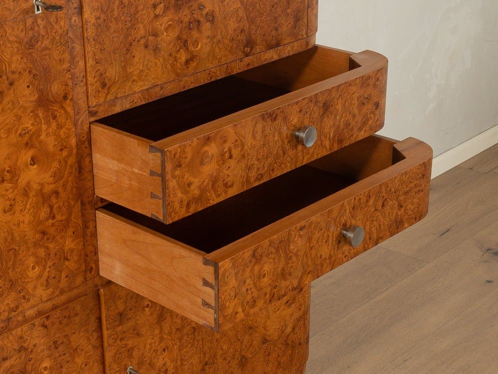 Sekretarzyk Art Deco, brązowy, orzech, Niemcy, lata 20. - 281331