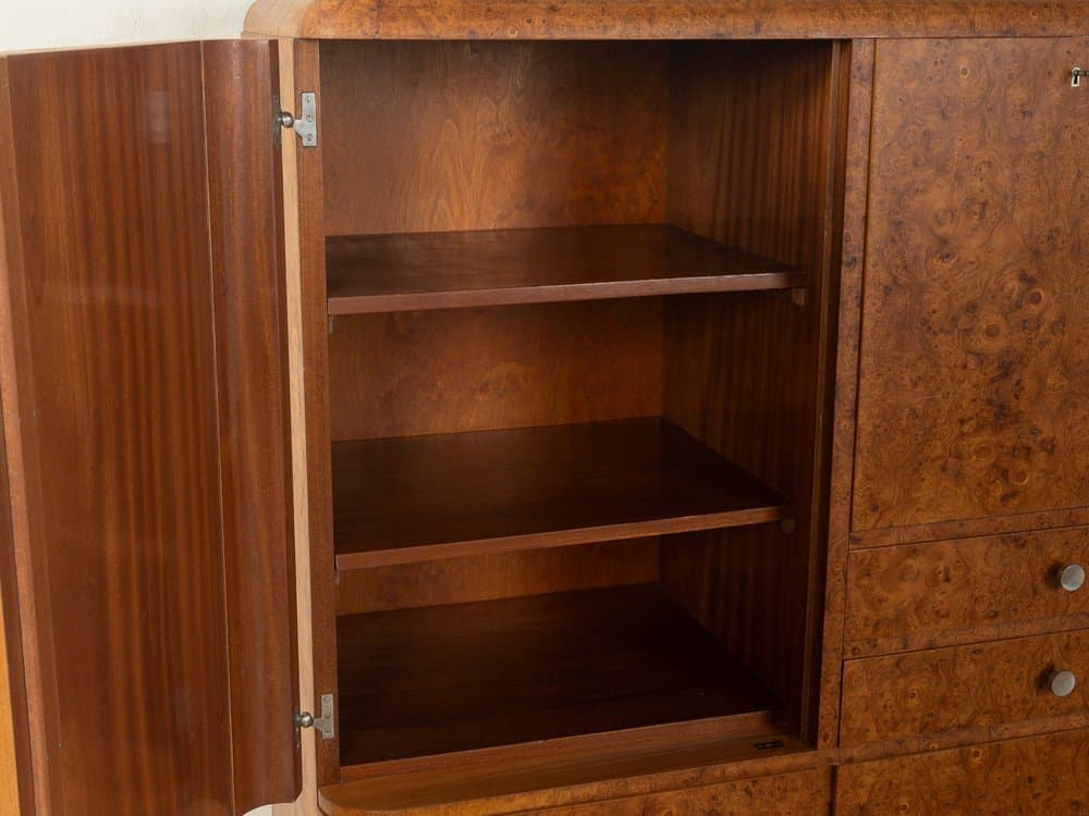 Sekretarzyk Art Deco, brązowy, orzech, Niemcy, lata 20. - 281334