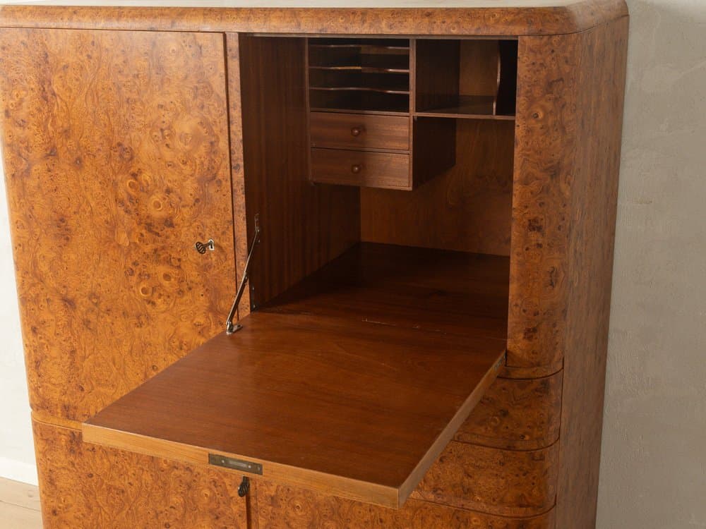 Sekretarzyk Art Deco, brązowy, orzech, Niemcy, lata 20. - 281333