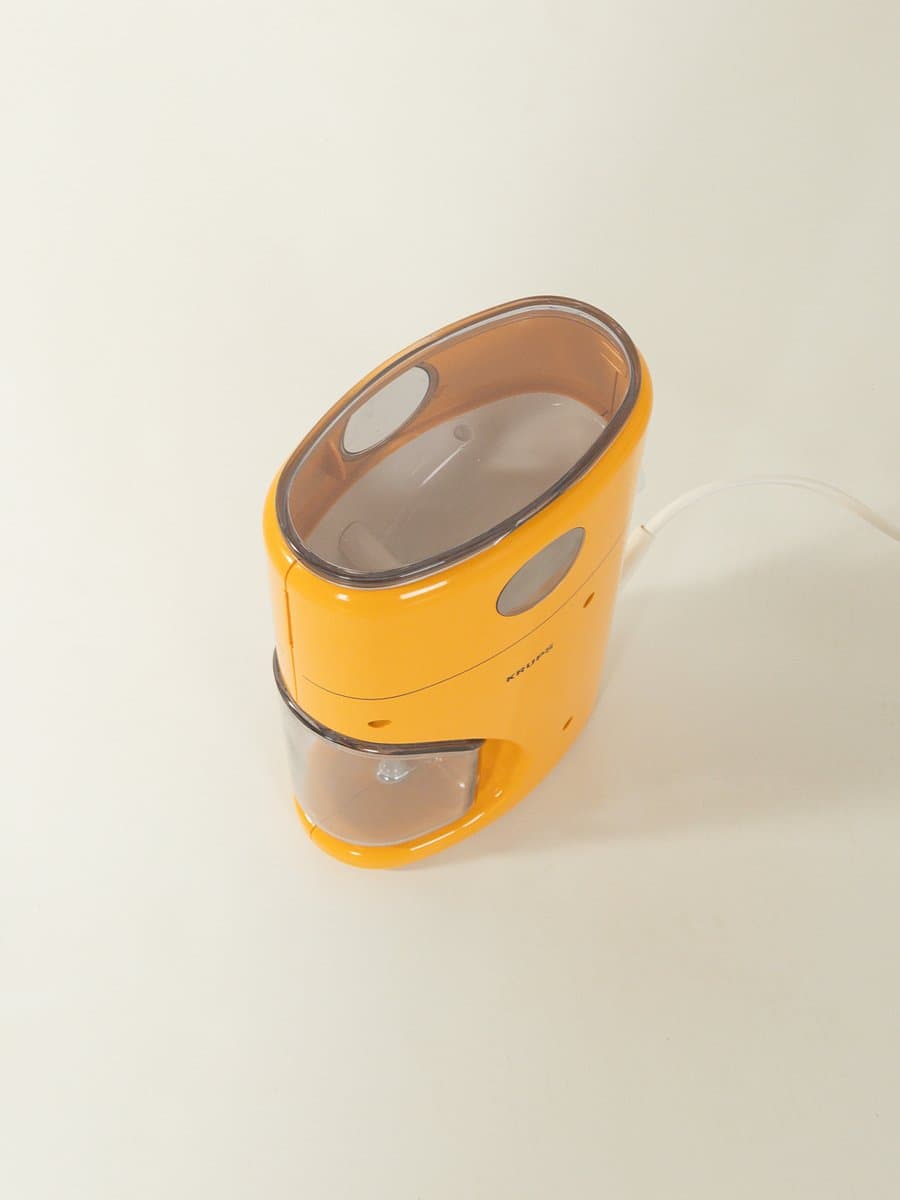 Coffee grinder Coffina Super, orange plastic, Krups, Germany, 1970s. - 281283