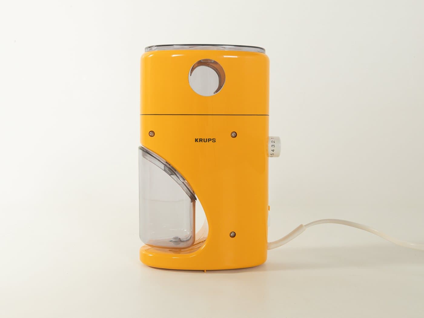 Coffee grinder Coffina Super, orange plastic, Krups, Germany, 1970s. - 281282