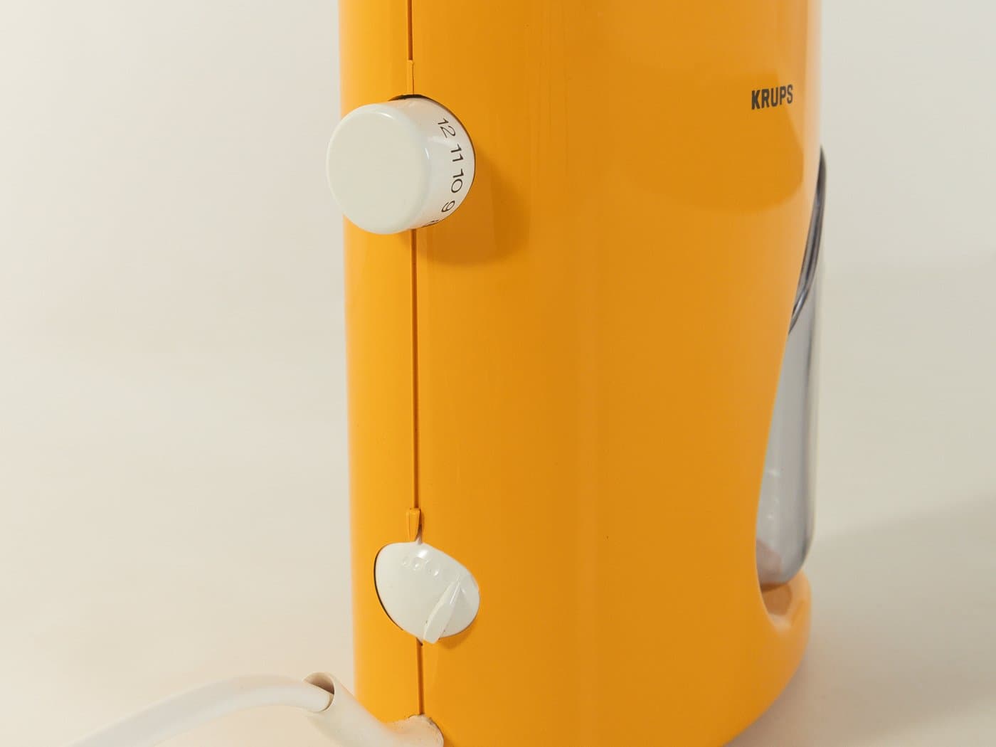 Coffee grinder Coffina Super, orange plastic, Krups, Germany, 1970s. - 281287