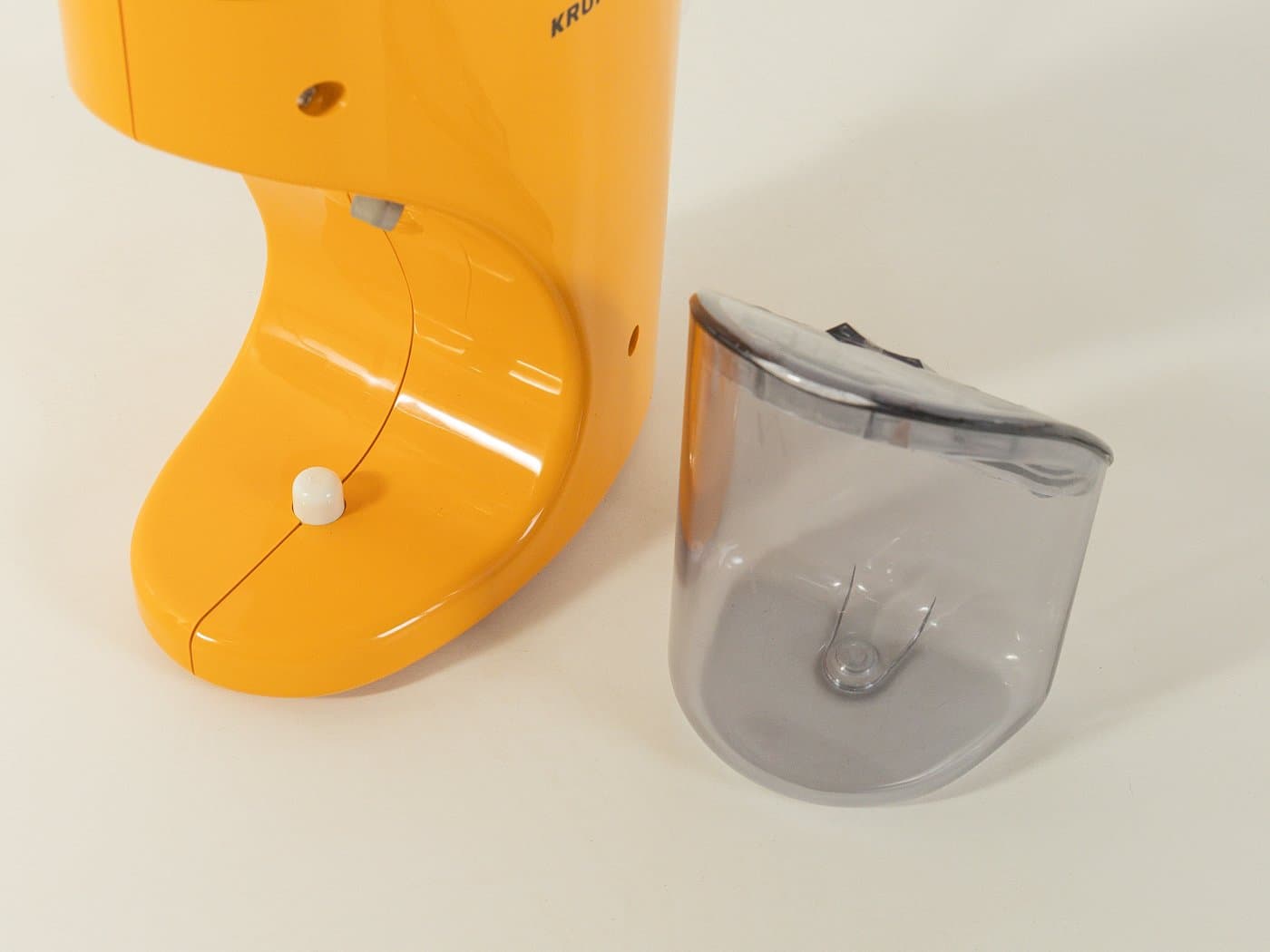 Coffee grinder Coffina Super, orange plastic, Krups, Germany, 1970s. - 281280