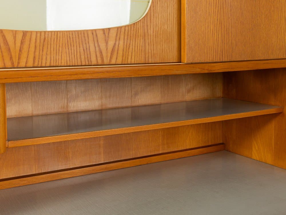 Kredens kuchenny, jesion brązowy, szkło, Niemcy, lata 50. - 281267