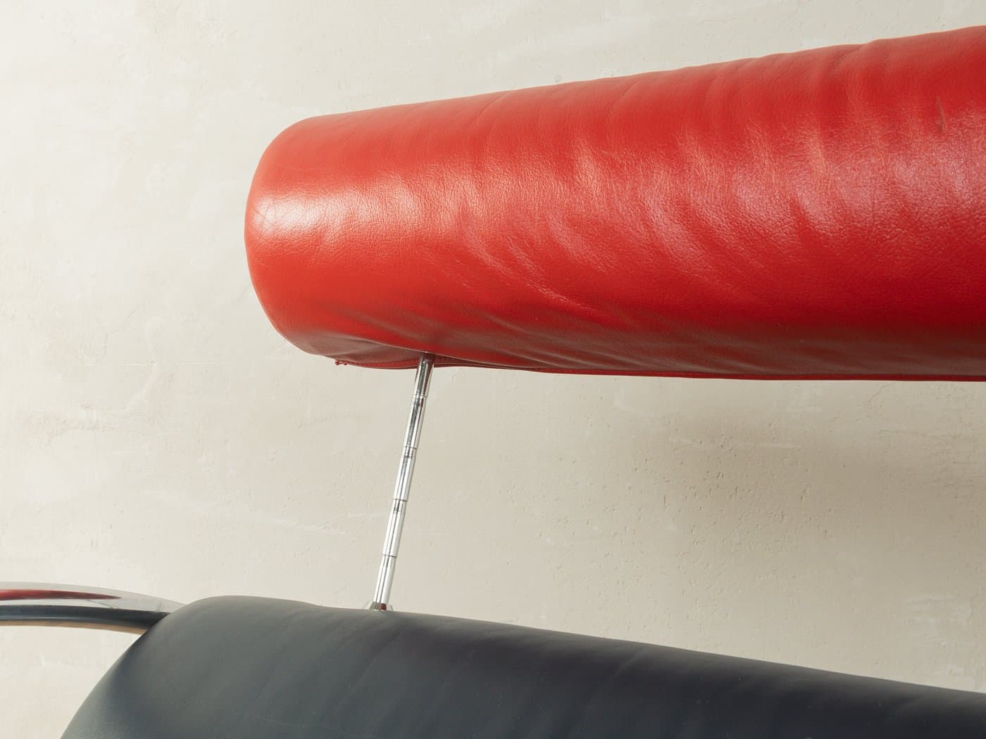 Sofa Zyklus, czarna skóra, stal chromowana, proj. P. Maly, Niemcy, lata 80. - 281246