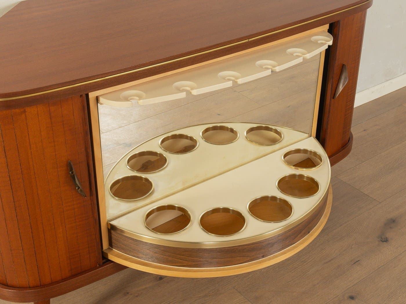 Bar Cabinet, Mid-Century, brown walnut, ash, Germany, 1950s - 281235