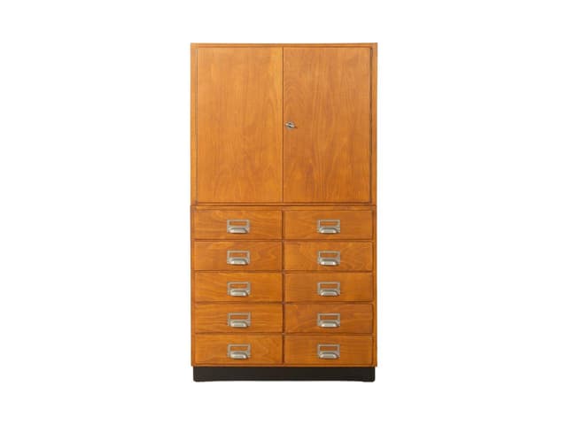 Cabinet, brown beech, Germany, 1950s. - DIMENSION