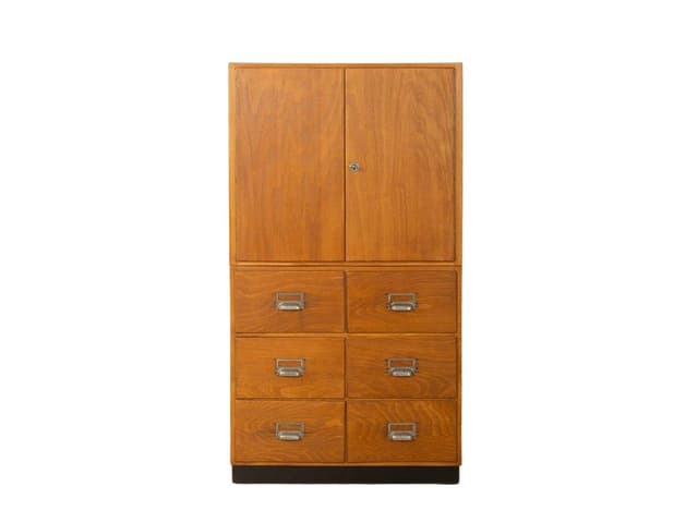 Chest of drawers, brown beech, Germany, 1950s - DIMENSION