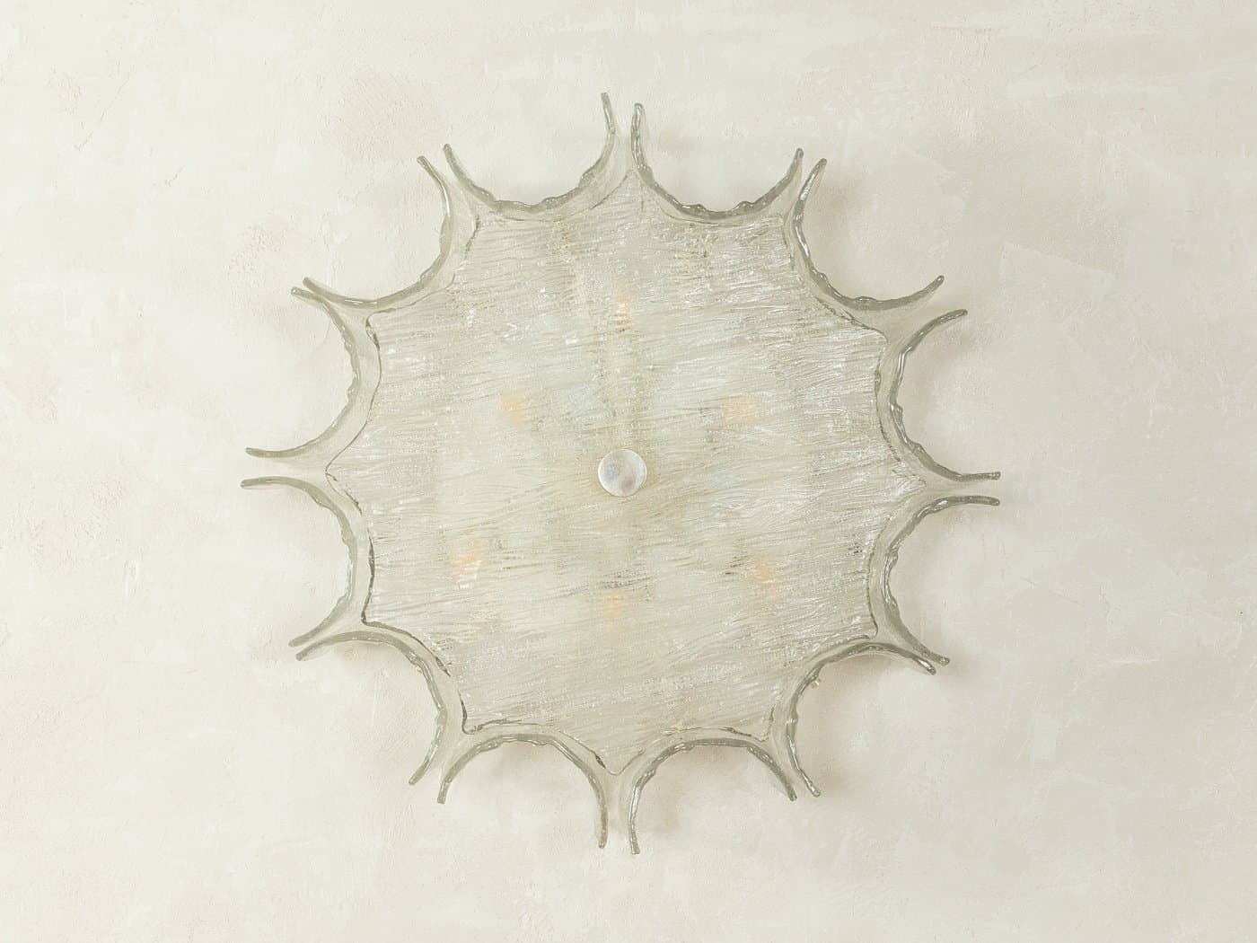 Ceiling lamp, transparent glass, Kaiser Leuchten, Germany, 1970s - 281072