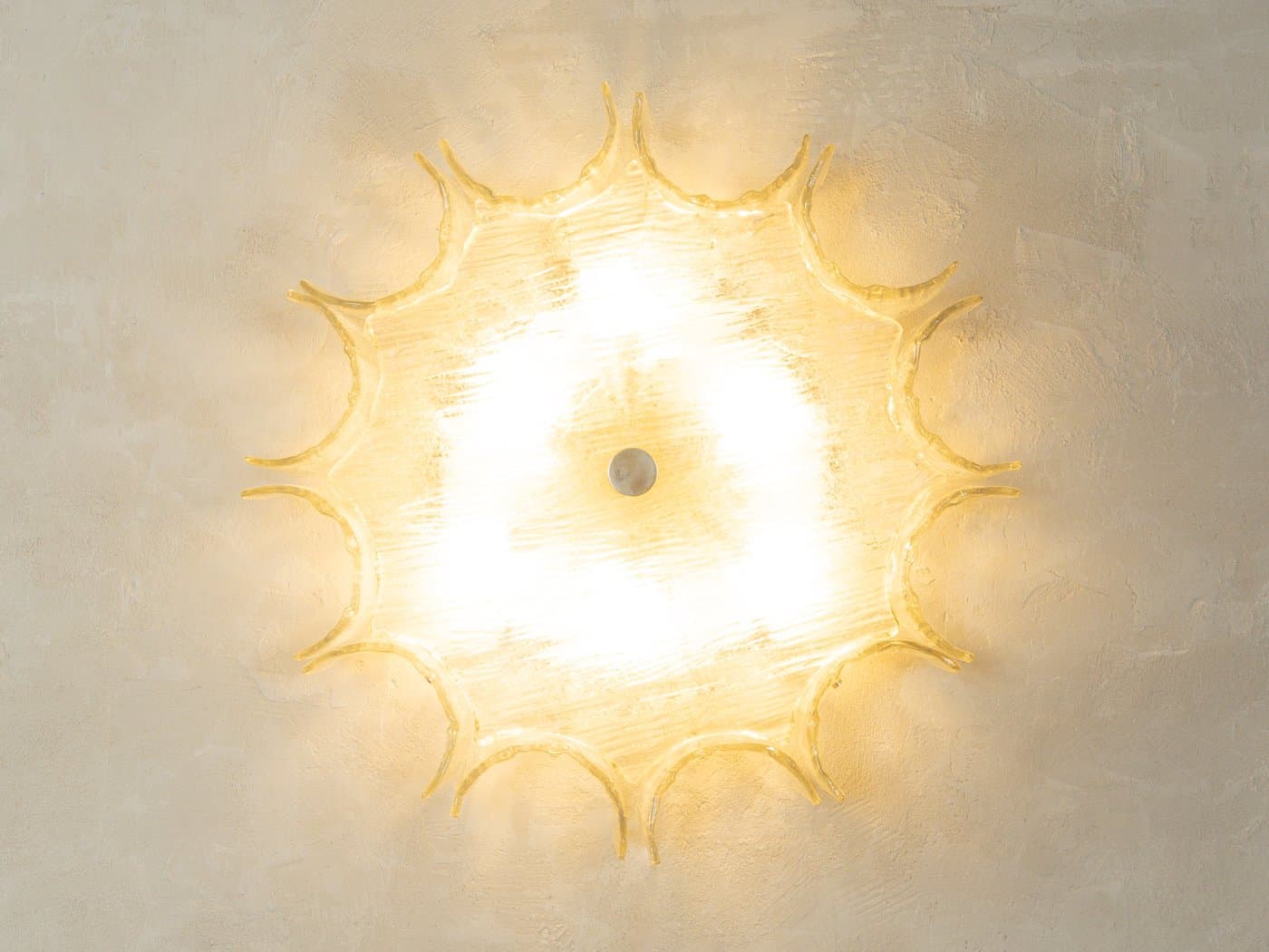 Ceiling lamp, transparent glass, Kaiser Leuchten, Germany, 1970s - 281066