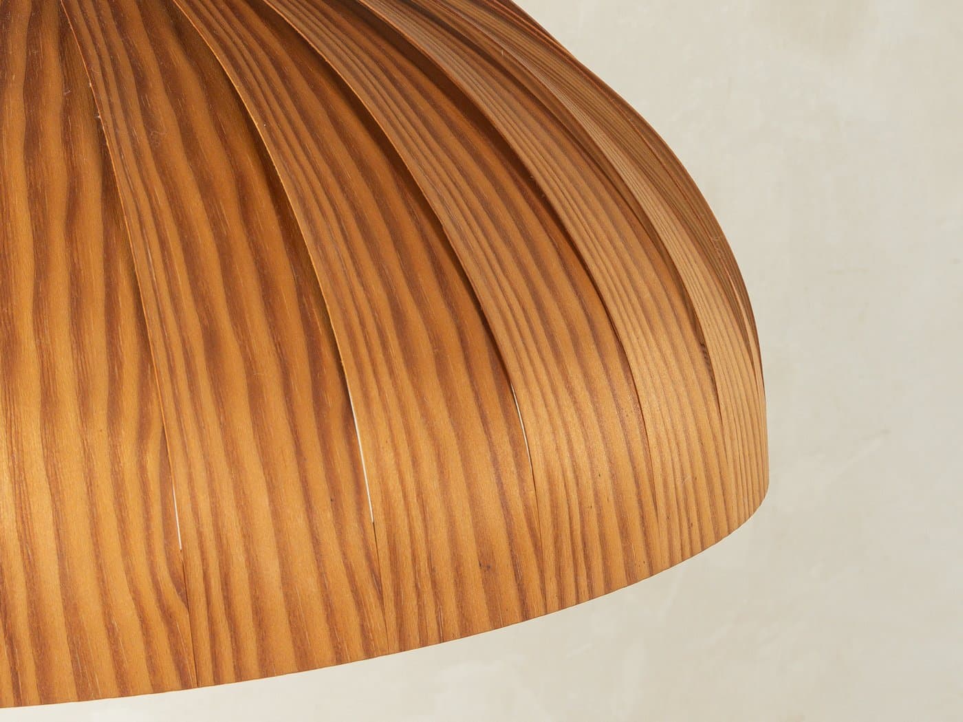 Pendant Lamp, brown wood, by H.-A. Jakobsson, Sweden, 1960s. - 281047