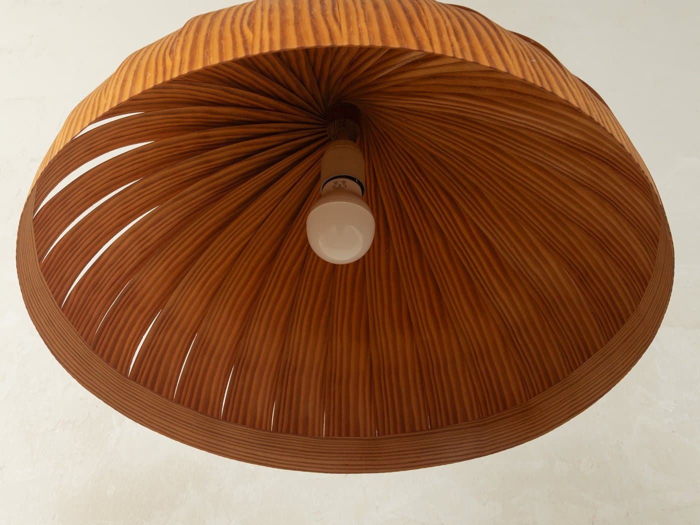 Pendant Lamp, brown wood, by H.-A. Jakobsson, Sweden, 1960s. - 281046