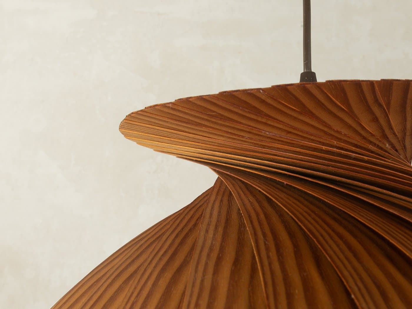 Pendant Lamp, brown wood, by H.-A. Jakobsson, Sweden, 1960s. - 281048