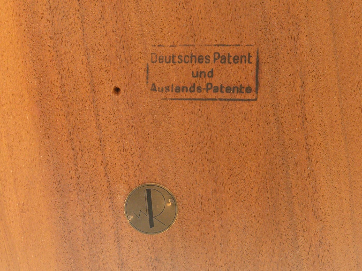 Coffee table, brown teak, stainless steel, Germany, 1960s. - 281041