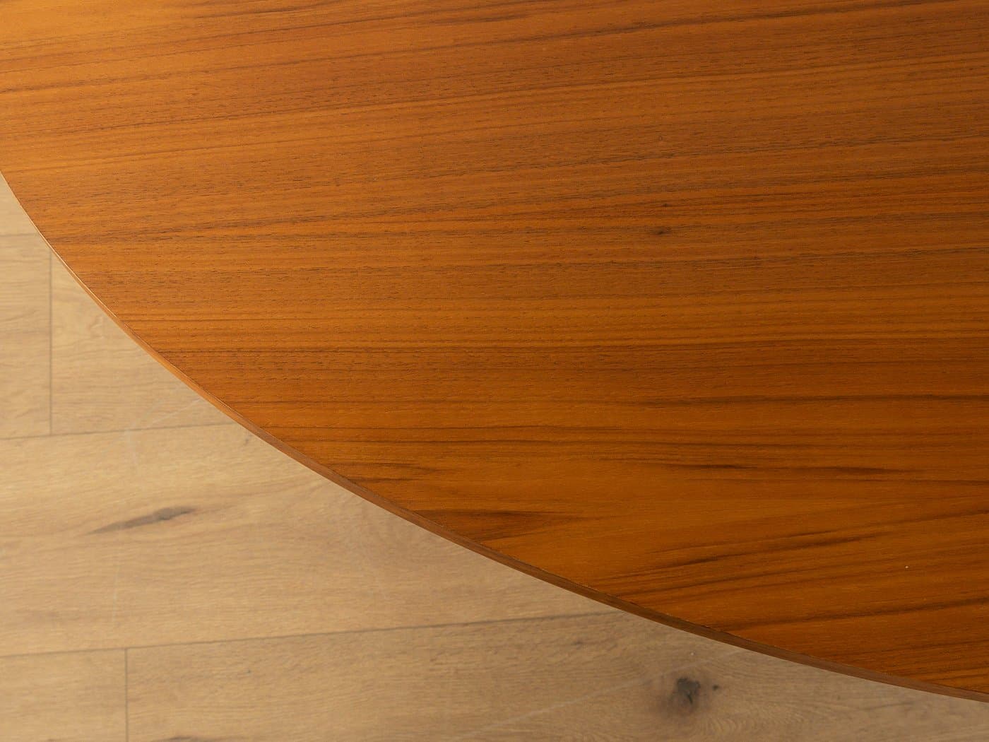 Coffee table, brown teak, stainless steel, Germany, 1960s. - 281039