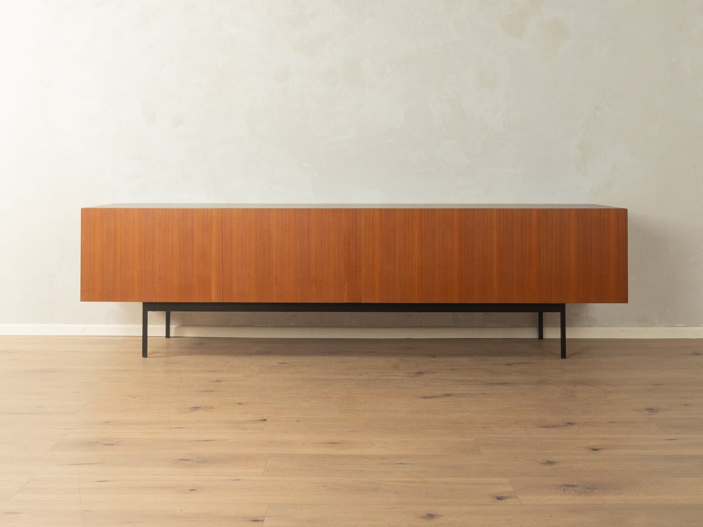 Sideboard B40, brown teak, black steel, by D. Wäckerlin, Germany, 1950s. - 281004