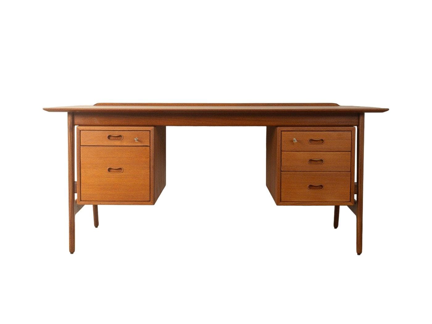 Desk, brown teak, by A. Vodder, Denmark, 1960s