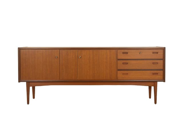 Sideboard, brązowy, teak, Niemcy, lata 60. - WYMIARY