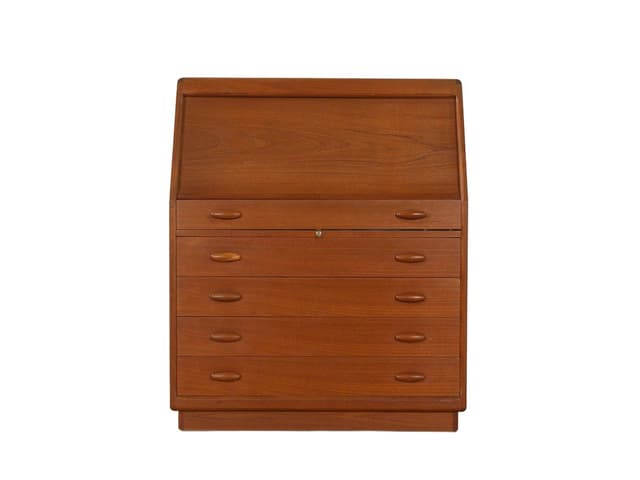 Sekretarzyk, teak brązowy, Dyrlund, Dania, lata 80. - WYMIARY